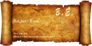 Bajer Éva névjegykártya